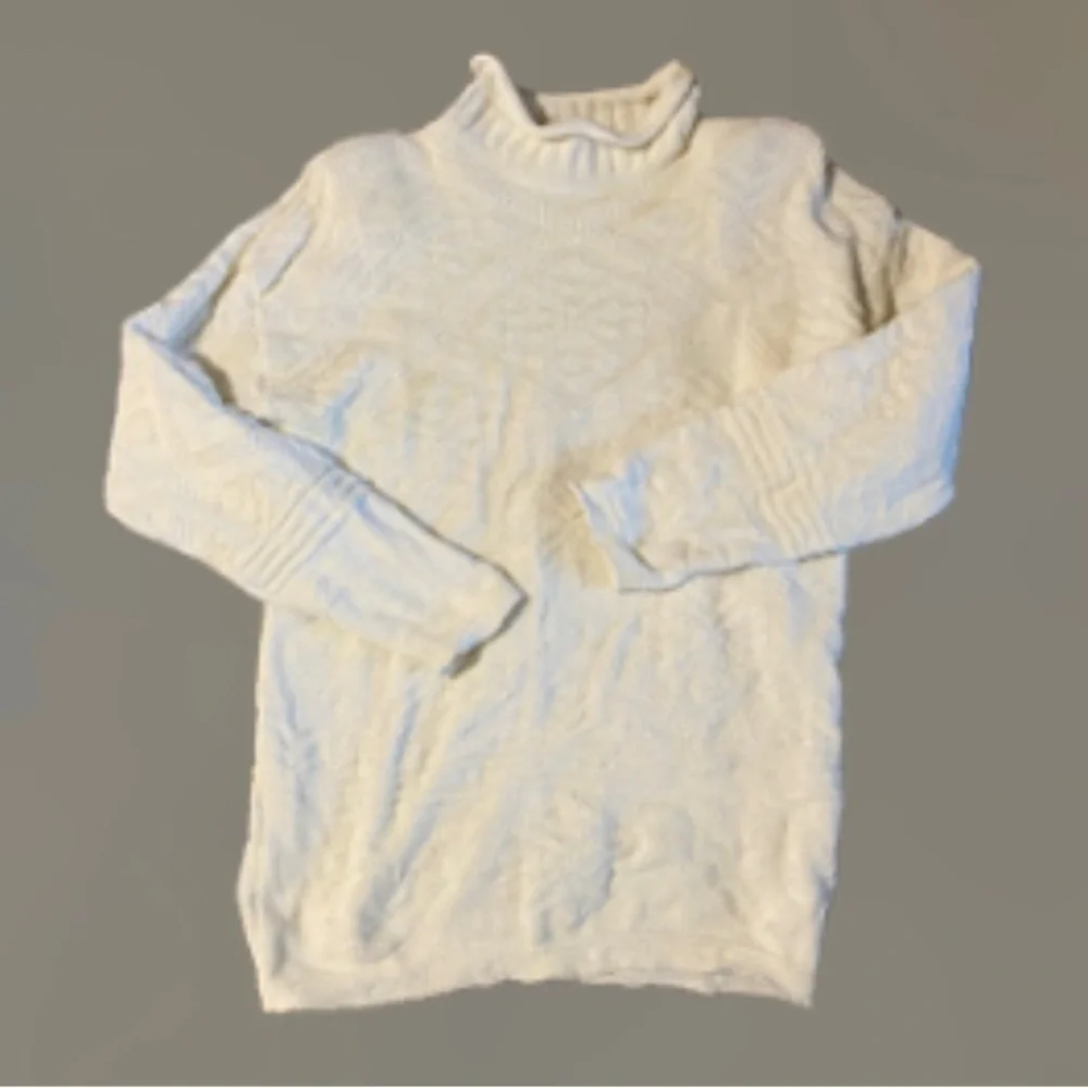 Vintage Women's XL Rebecca Lynn Ivory 100% Cotton Adele Knit Sweater USA